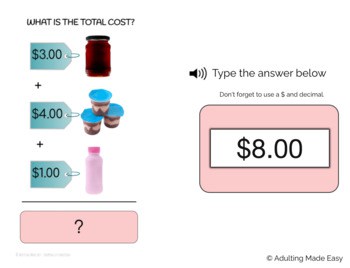 Shopping List Addition - 3 items - Level 1 Typing Boom Cards - Image 2