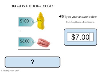 Shopping List Addition - 2 items - Level 1 Typing Boom Cards - Image 2