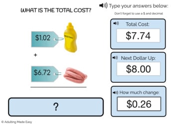 Shopping List Addition - 2 items - Level 4 Typing Boom Cards - Image 2