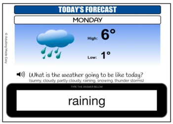 Weather Forecast - 1 Day Celsius Typing Boom Cards - Image 2