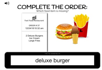 Complete The Order - Fast Food Typing Boom Cards - Image 2