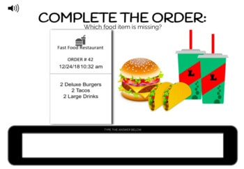 Complete The Order - Fast Food Typing Boom Cards - Image 3