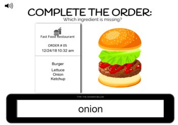 Complete The Order - Burgers Typing Boom Cards - Image 2