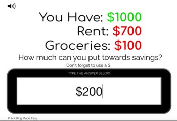 Budgeting for Savings Level 2 Typing Boom Cards - Image 2