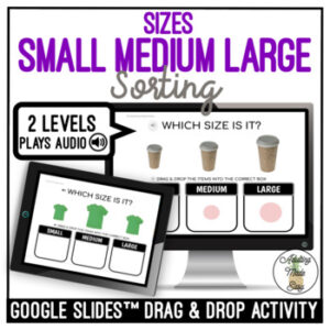 Sizes Small Medium Large Drag & Drop Google Slides