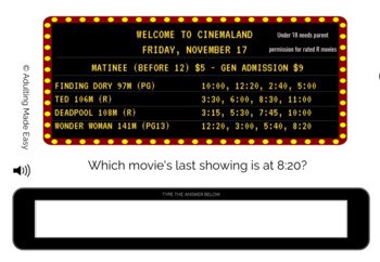 Community Schedules - Movie Theater - Typing Boom Cards - Image 3