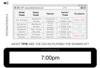 Community Schedules - Hockey Team Schedule - Typing Boom Cards - Image 2