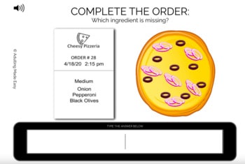 Complete the Order - Pizzeria - Typing Boom Cards - Image 3