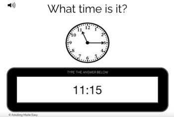 Analog Clocks - Quarter past - Typing Boom Cards - Image 2