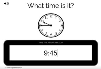 Analog Clocks - Quarter To - Typing Boom Cards - Image 2