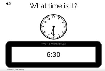 Analog Clocks - Time to the half hour - half past - Typing Boom Cards - Image 2