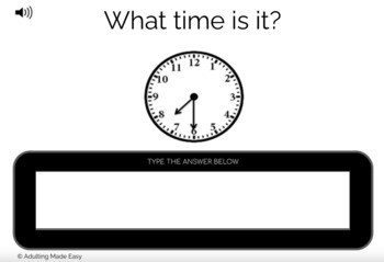 Analog Clocks - Time to the half hour - half past - Typing Boom Cards - Image 3