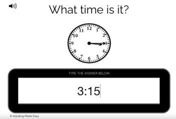 Analog Clocks - O'clock, half past, quarter to, quarter past - Typing Boom Cards - Image 2