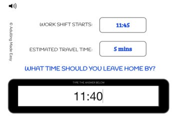 Leaving for Work on Time - Level 1 - Typing Boom Cards - Image 2