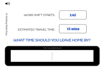 Leaving for Work on Time - Level 1 - Typing Boom Cards - Image 3