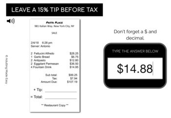 Calculating Tip - Before Tax #1 Typing Boom Cards - Image 2