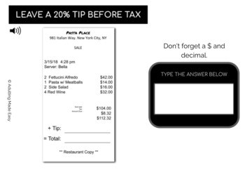 Calculating Tip - Before Tax #1 Typing Boom Cards - Image 3