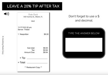 Calculating Tip - After Tax #1 Typing Boom Cards - Image 3