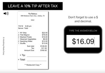 Calculating Tip - After Tax #2 Typing Boom Cards - Image 2