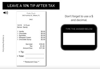 Calculating Tip - After Tax #2 Typing Boom Cards - Image 3