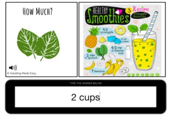 Reading Recipes Smoothies #2 Typing Boom Cards - Image 2