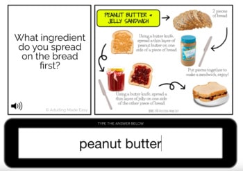 Reading Recipes PB & J Level 2 Typing Boom Cards - Image 2