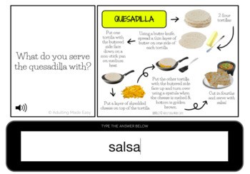 Reading Recipes Quesadilla Level 2 Typing Boom Cards - Image 2