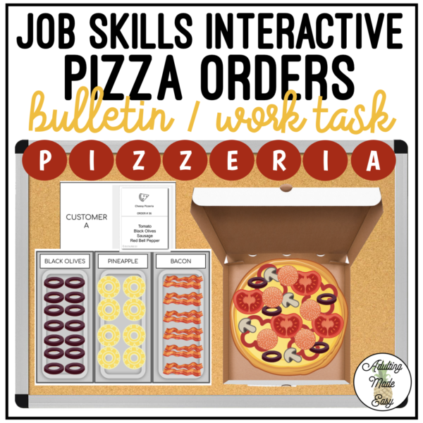Pizza Order Interactive Bulletin Board Work Task
