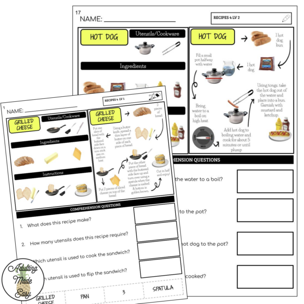 Reading Simple Recipes 2 Worksheets - Image 4