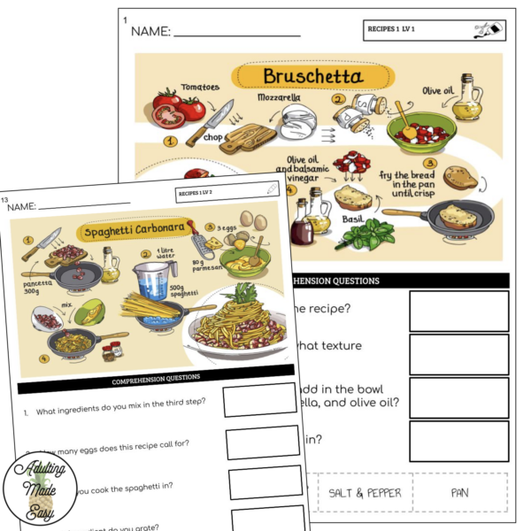 Reading Italian Recipes Worksheets - Image 4