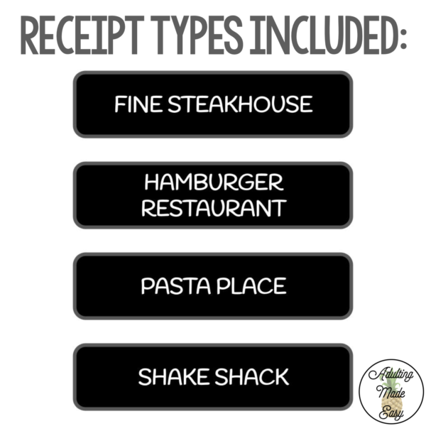 Reading Restaurant Receipts Digital Task Cards - Image 3