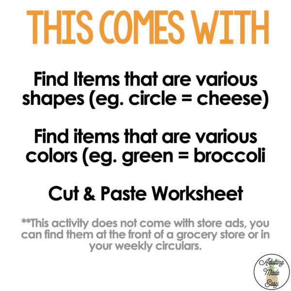 Shapes & Colors - Store Ad {Cut & Paste} Worksheets - Image 2