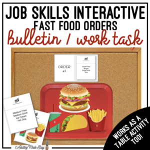 Fast Food Order Interactive Bulletin Board Work Task