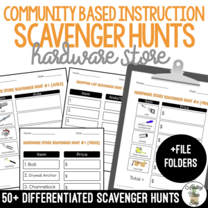 Hardware Store CBI Scavenger Hunt Activities