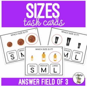 Sizes - Small Medium Large Field of 3 Task Cards