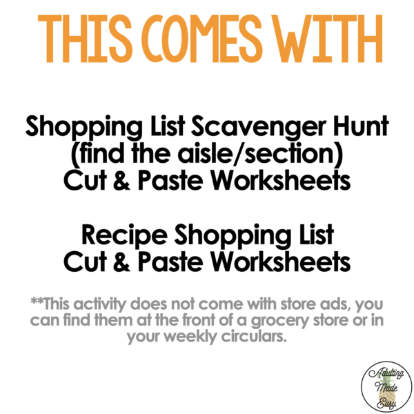 Shopping List & CBI - Store Ad {Cut & Paste} Worksheets - Image 2