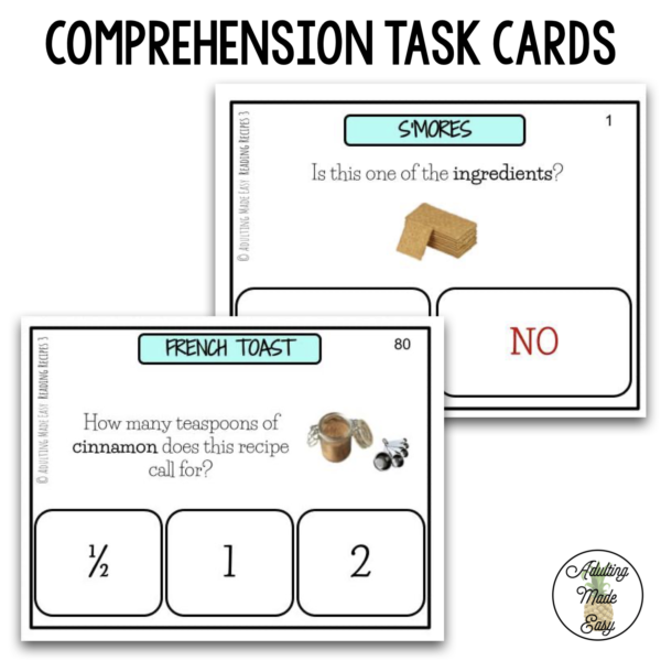 Reading Simple Recipes Task Cards - Image 4