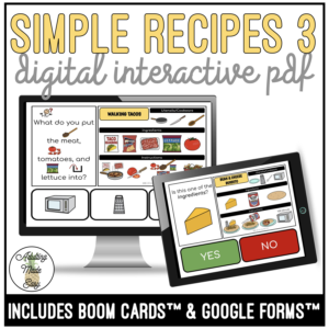 Reading Simple Recipes 3 Digital Interactive Activity SS