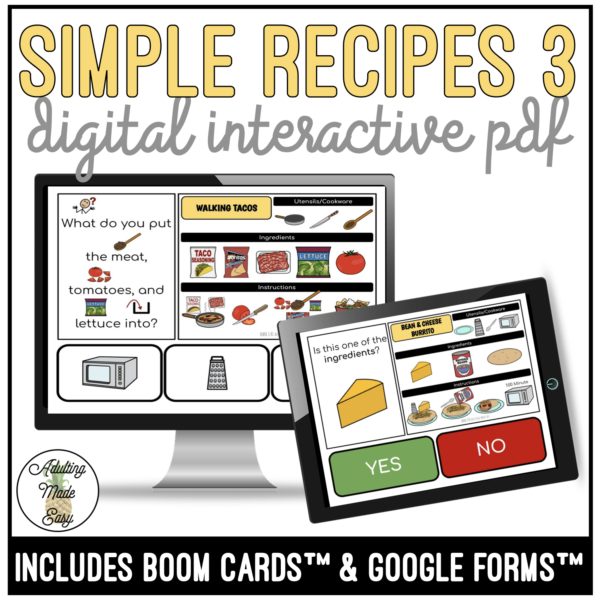 Reading Simple Recipes 3 Digital Interactive Activity SS