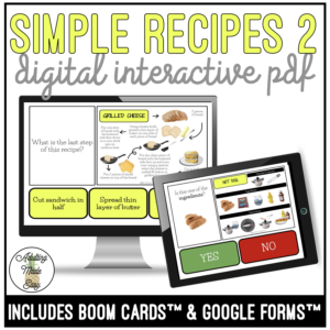 Reading Simple Recipes 2 Digital Interactive Activity