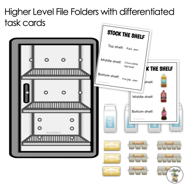 Stock The Shelf (Grocery Store) File Folders & Task Cards
