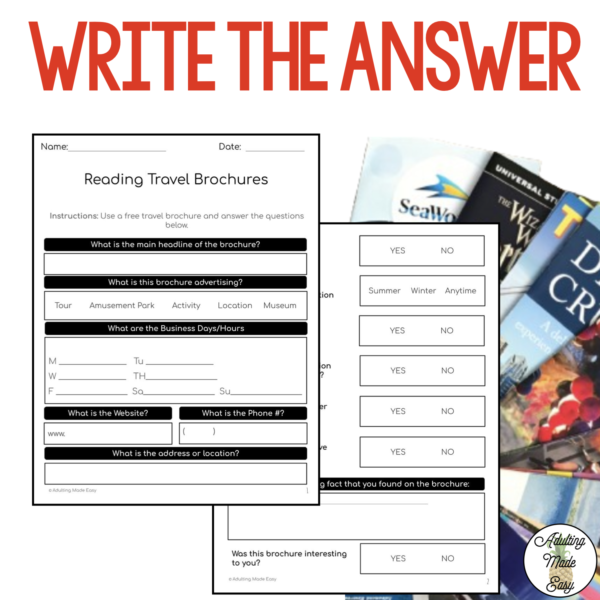 Reading Travel Brochures Worksheets - Image 4