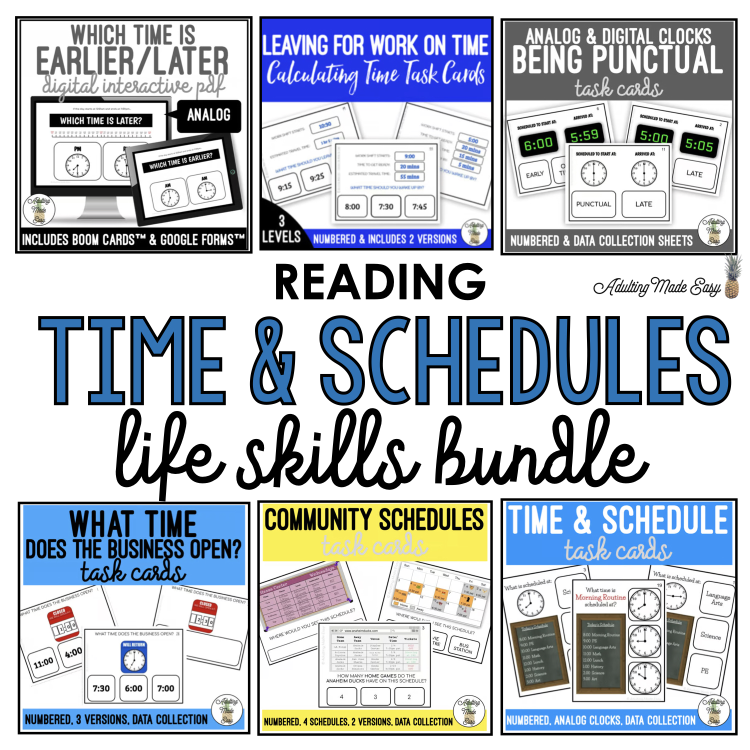 Reading Time & Schedules Life Skills Bundle