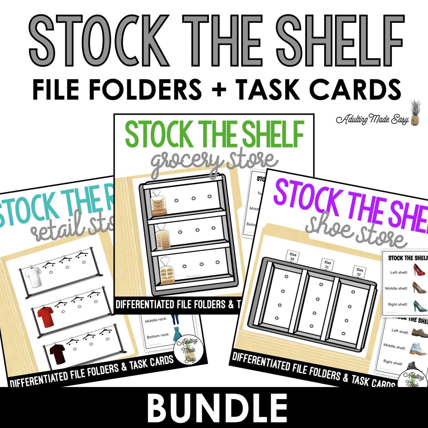 Stock The Shelf File Folder & Task Card Bundle