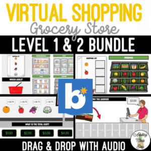 Virtual Grocery Shopping Level 1 & 2 Boom Cards BUNDLE SS