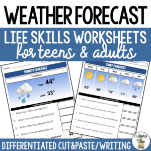 Reading Weather Forecasts Worksheets