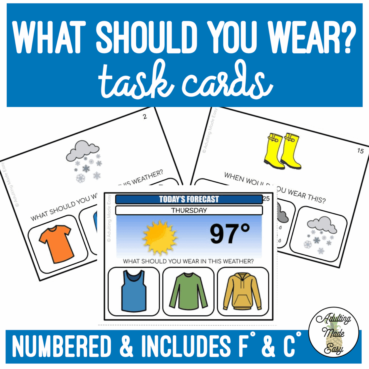 Weather Task Box What Should You Wear? Weather Task Cards SS