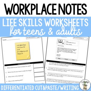 Reading Workplace Notes Worksheets