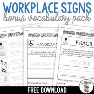 Workplace Signs Vocabulary Pack Sampler