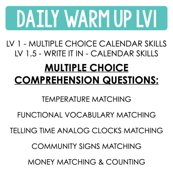Life Skills Daily Warm Up Worksheets BUNDLE - Image 2